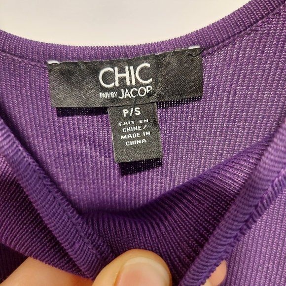 Jacob Body-Con Purple Stretch-Knit Tank Dress Size S - Picture 3 of 5